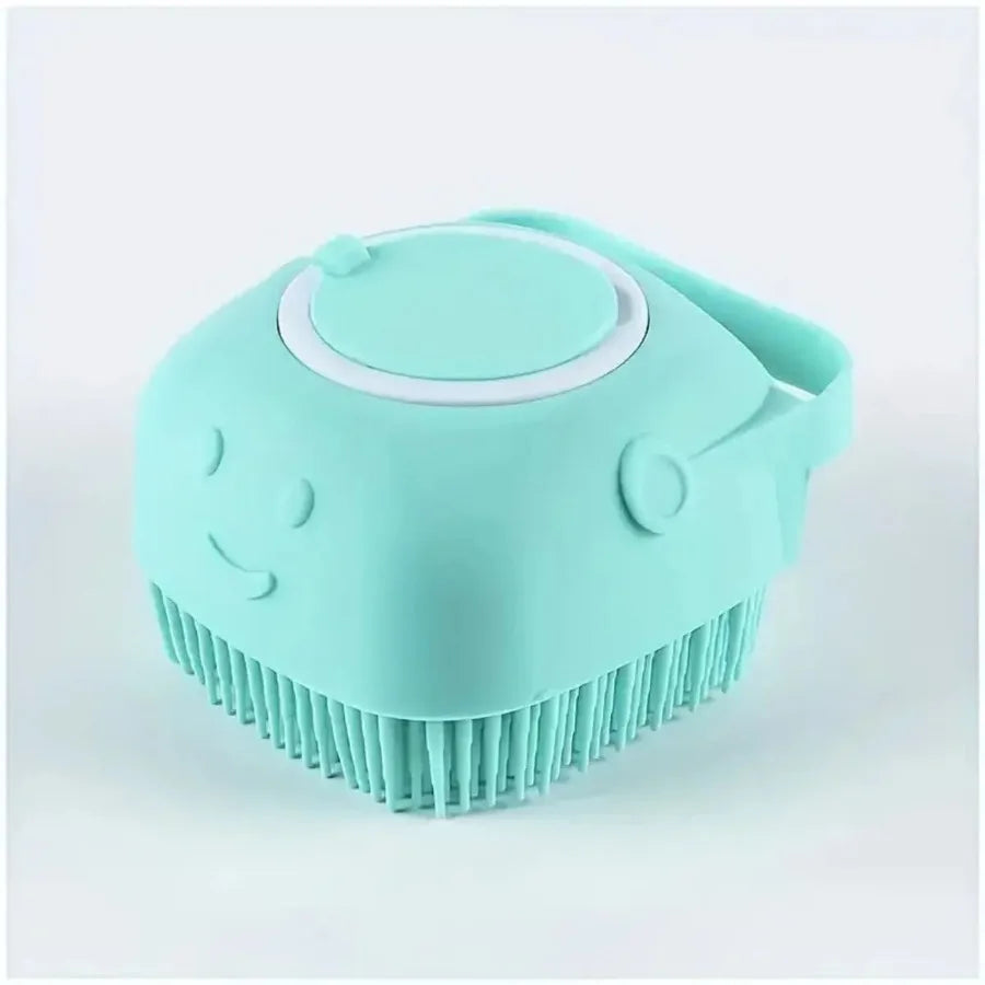 Soft Pet Bath Brush With Shampoo Dispenser