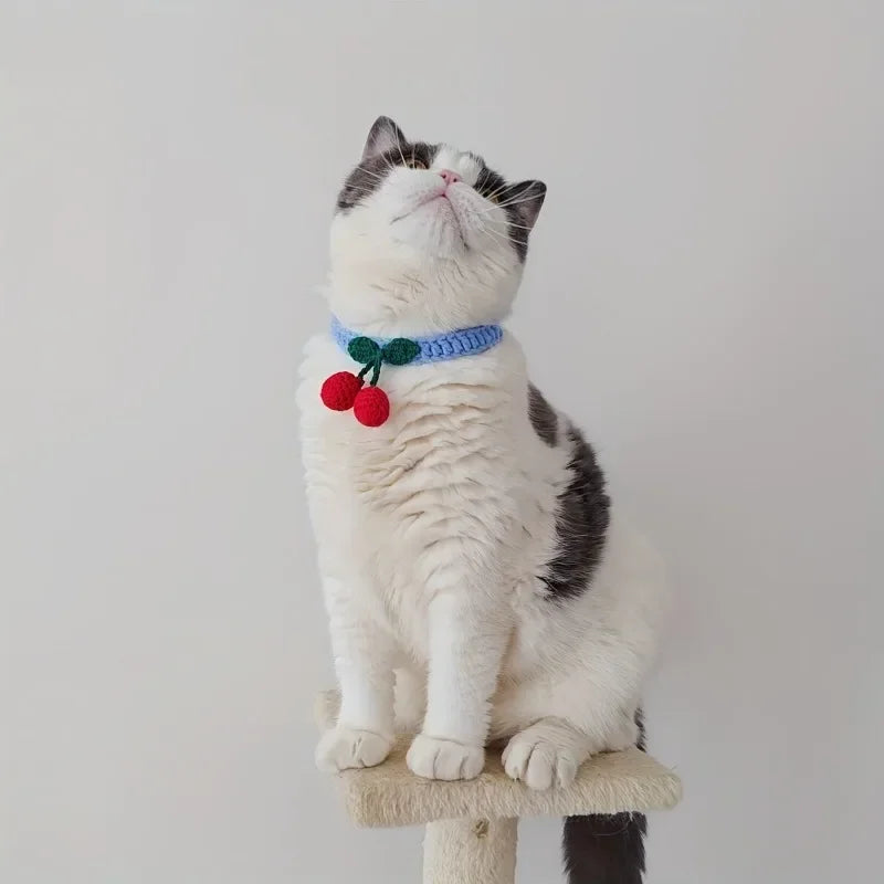 Handmade Knitted Cat Collar