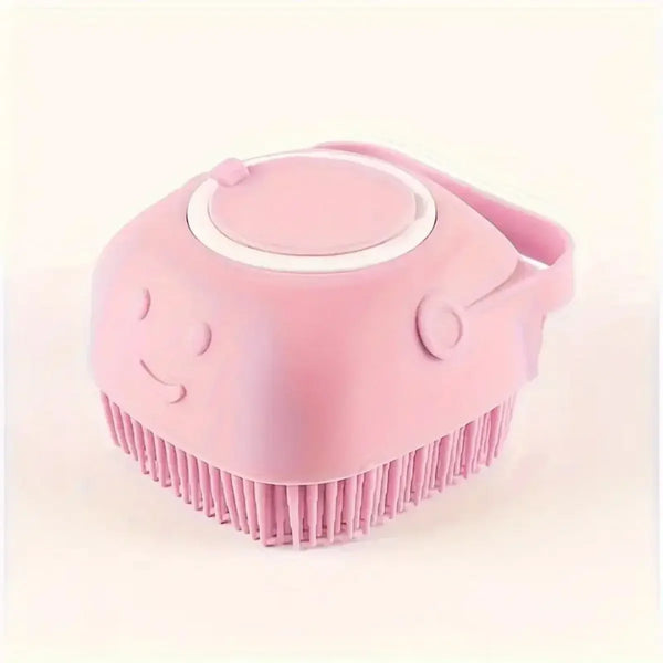 Soft Pet Bath Brush With Shampoo Dispenser