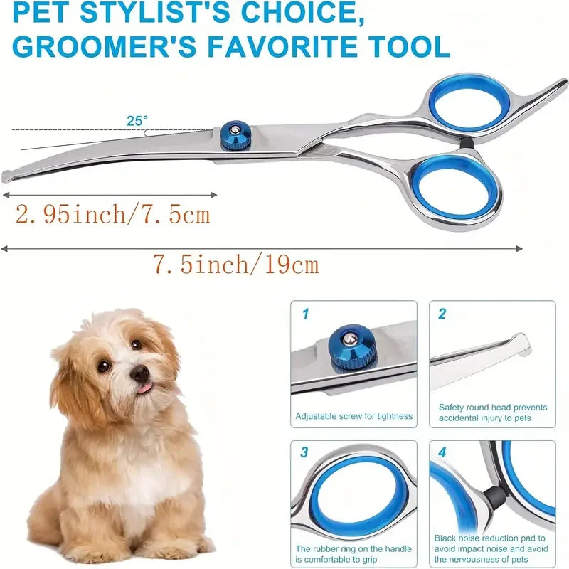 Stainless Steel Pet Grooming Scissors Set