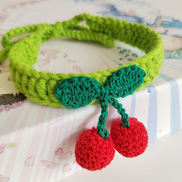 Handmade Knitted Cat Collar