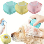 Soft Pet Bath Brush With Shampoo Dispenser