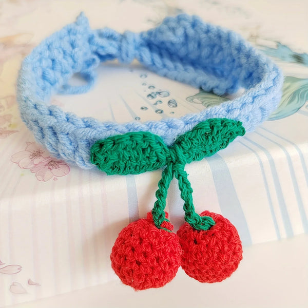 Handmade Knitted Cat Collar