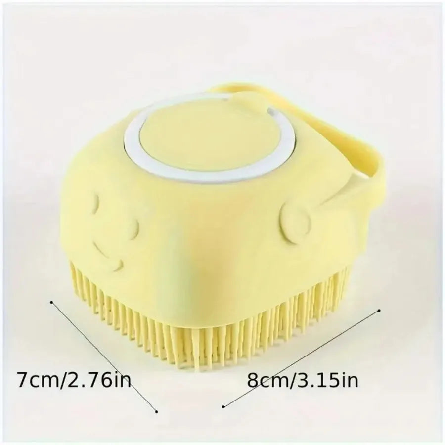 Soft Pet Bath Brush With Shampoo Dispenser