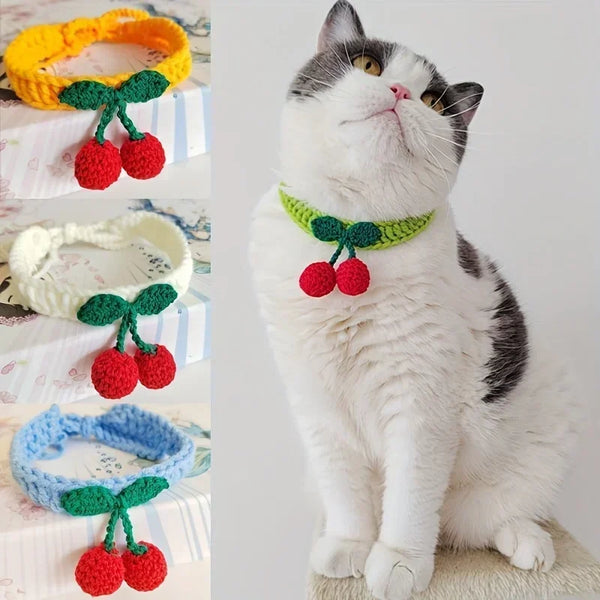 Handmade Knitted Cat Collar
